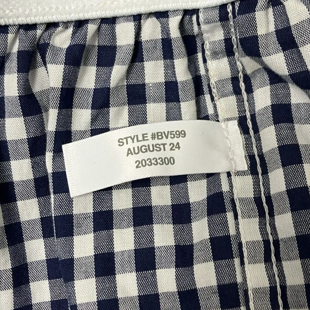 J Crew Boxers Mens M‎ Navy Blue Gingham Cotton Sleep L Shorts BV599 Loungewear